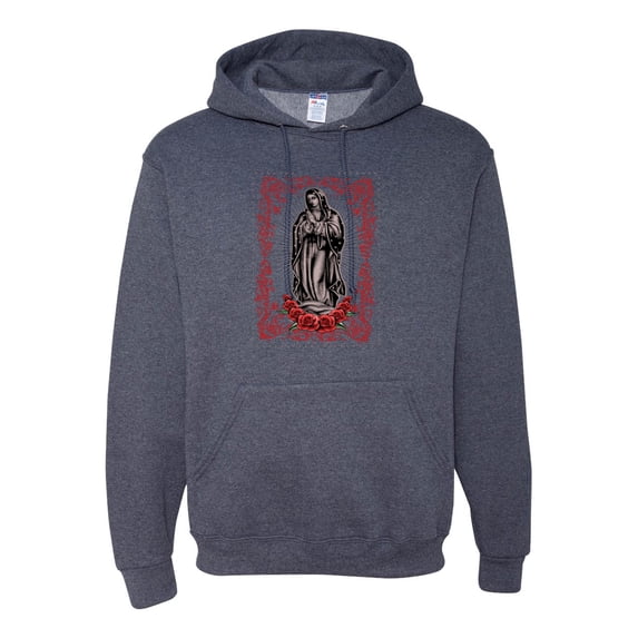 Our Lady of Guadalupe Blessed Virgin Mary Religious Inspirational/Christian Unisex Graphic Hoodie Sweatshirt, Vintage Heather Navy, X-Large