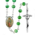 thumbnail image 1 of Our Lady of Guadalupe Blessed Virgin Mother Mary Catholic Christian Religious Gifts 6mm Green Stone Papal Crucifix Cross Rosary Rosaries Beads, 1 of 1