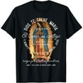 thumbnail image 1 of Our Lady of Guadalupe Catholic Ave Maria Spanish Hail Mary T-Shirt Black Medium, 1 of 4