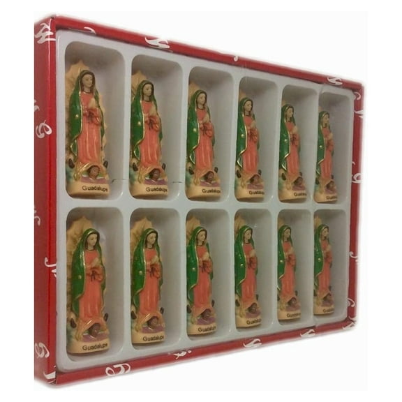 Our Lady of Guadalupe Figurine - 3 Inch Set of 12 - Handcrafted Resin Statue - Religious Collectible Gift - Multi-Color