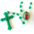 thumbnail image 1 of Our Lady of Guadalupe Green Plastic Rosaries/Virgen de Guadalupe Rosarios. Set of 50, 1 of 2