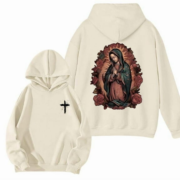 Our Lady of Guadalupe Hoodie – 2-Sided Religious Graphic Sweatshirt for Women & Men, Christian Faith Pullover, Catholic Gift, Unisex Streetwear