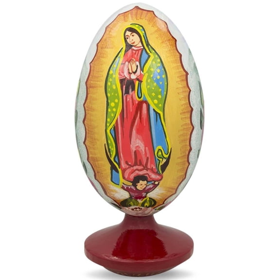 Our Lady of Guadalupe Mexican Wooden Figurine 4.75 Inches