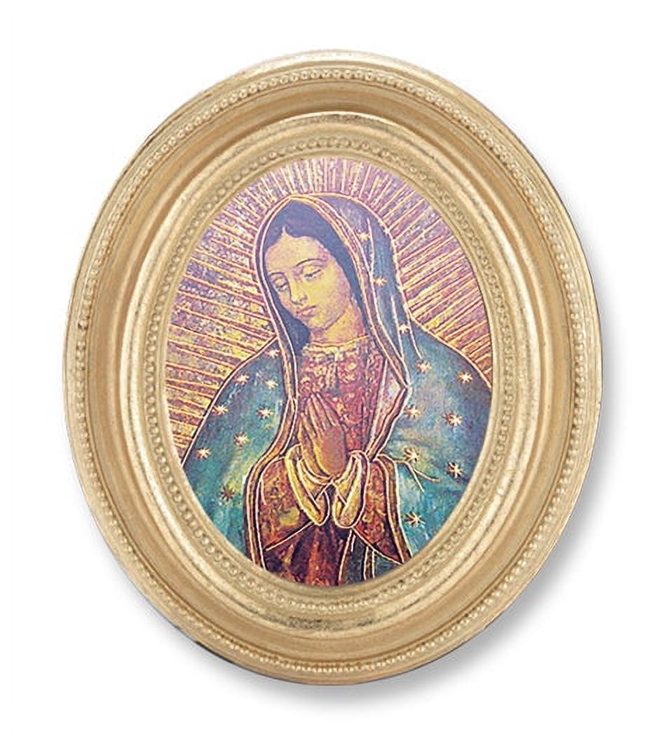 Our Lady of Guadalupe Picture Framed Print Small, Oval Gold-Leaf Frame ...