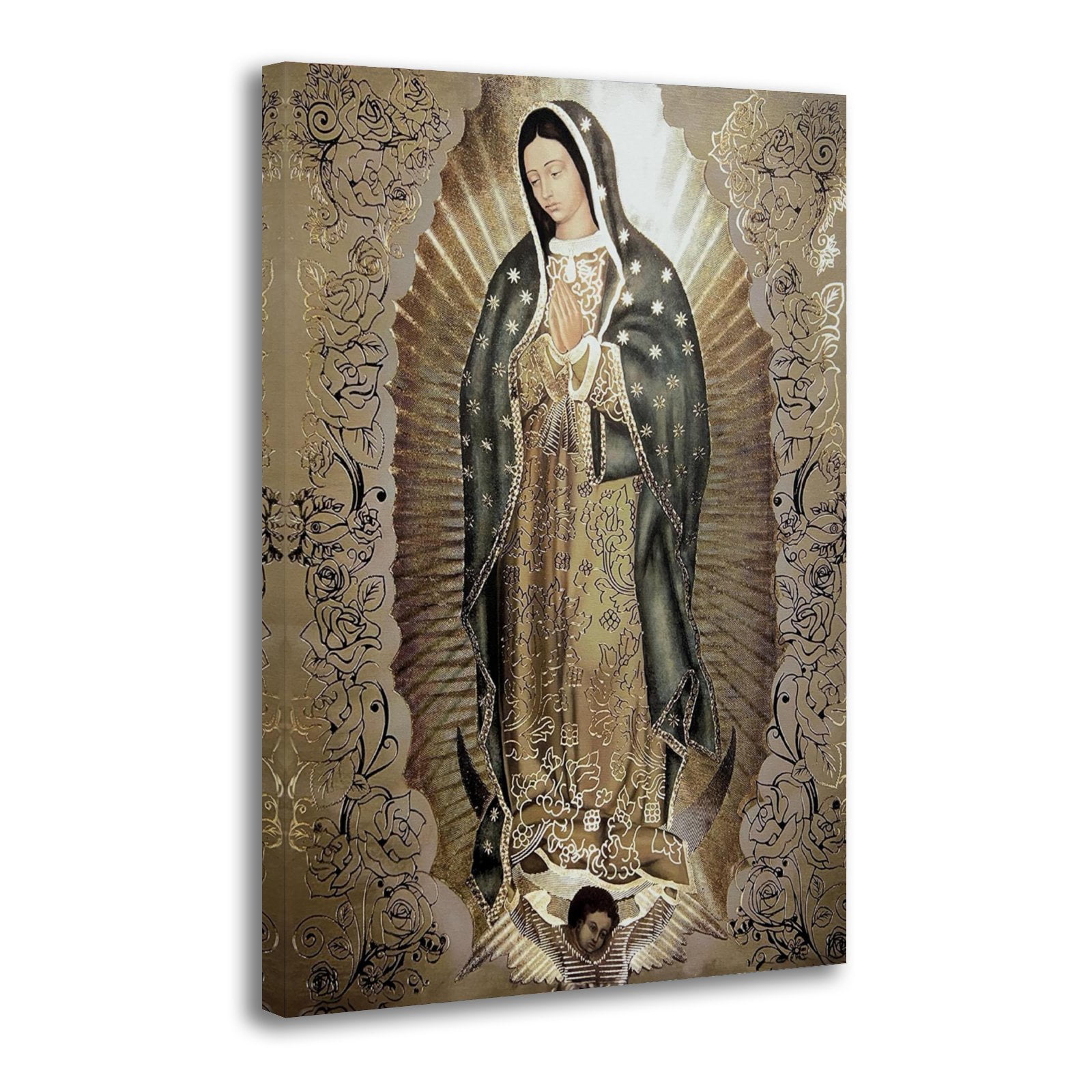 Our Lady of Guadalupe Portrait Painting On Canvas Wall Art Poster ...