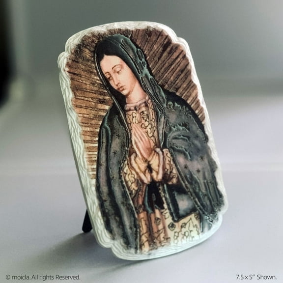 Our Lady of Guadalupe Resin Plaque  7.5" x 5" Stand-Alone Catholic Home Decorative Figurine