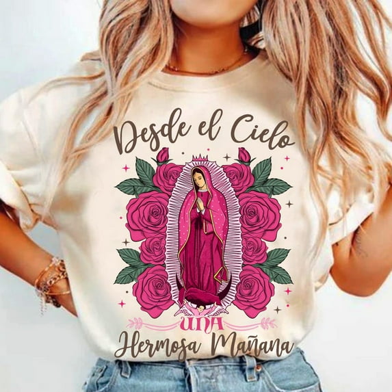 Our Lady of Guadalupe T-Shirt, Mexican Christmas Shirt, Desde El Cielo Shirt, Abuelita Pan Dulce Shirt