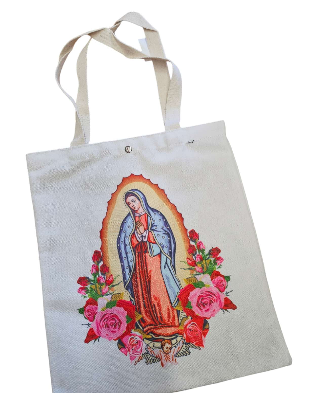 JNIAP Blessed Virgin Mary Tote Bag - Our Lady Of Guadalupe Catholic Gift, 14.5x12.6 Inch Waterproof Shoulder Bag