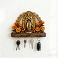 thumbnail image 1 of Our Lady of Guadalupe Wall Key Rack - Wood-Look Key Holder with 4 Hooks, Religious Home Decor & Entryway Organizer（2D), 1 of 7