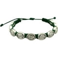 thumbnail image 1 of Our Lady of Guadalupe Woven Bracelet | Sturdy Green Cord | 10 Medal Beads | Adjustable, 1 of 2