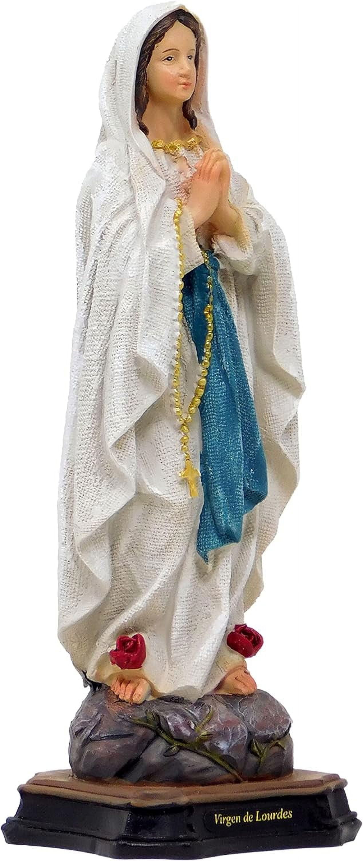Our Lady of Lourdes Statue, Finely Detailed Resin, 8 Inch Tall Figurine