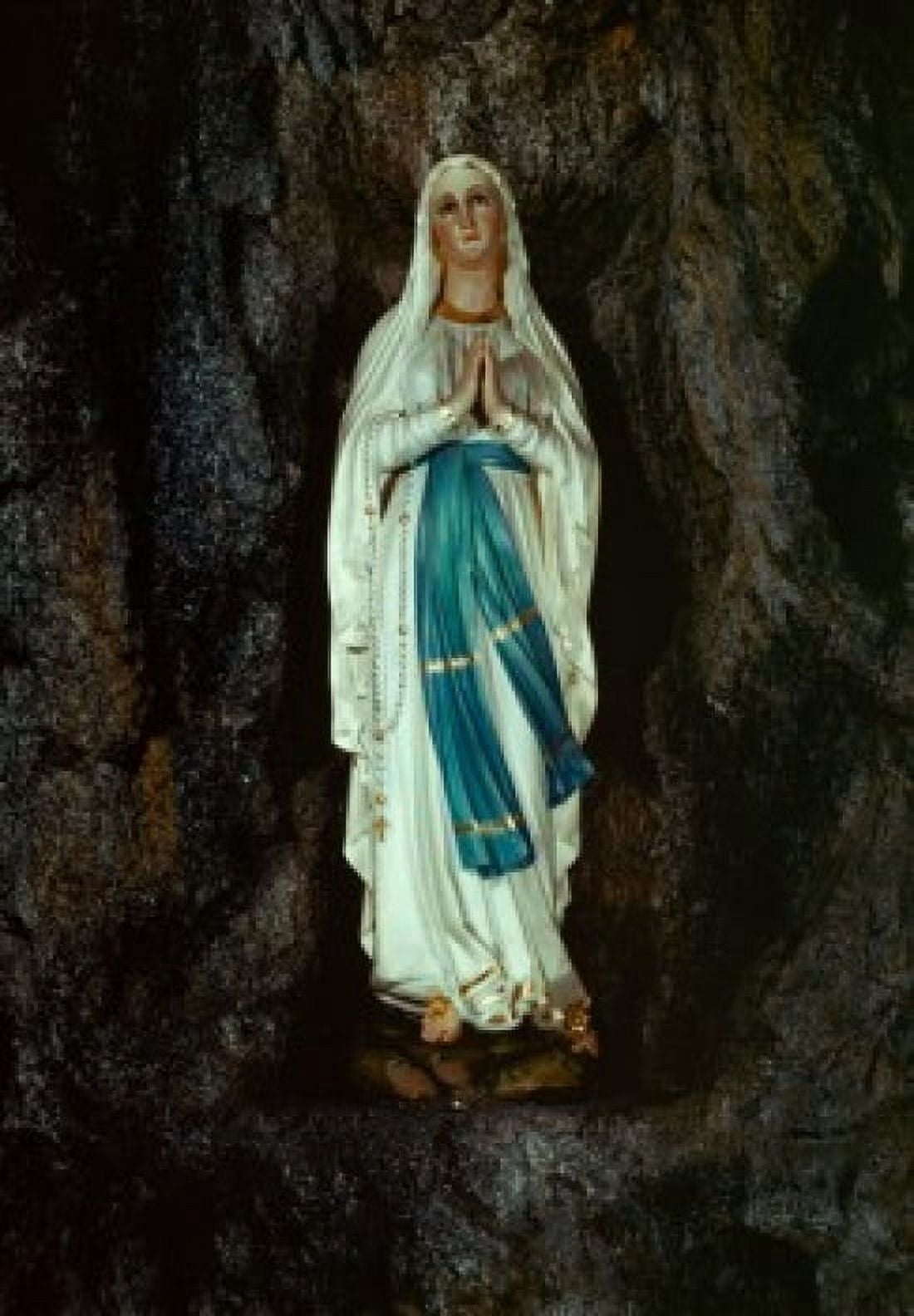 Our Lady of Lourdes enamel sculpture Canvas Art - (18 x 24)