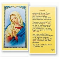 Our Lady of Mental Peace Laminated Catholic Prayer Holy Card with Prayer on Back, Pack of 25