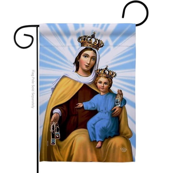 Our Lady of Mount Carmel Religious Faith Double-Sided Decorative Garden Flag, Multi Color