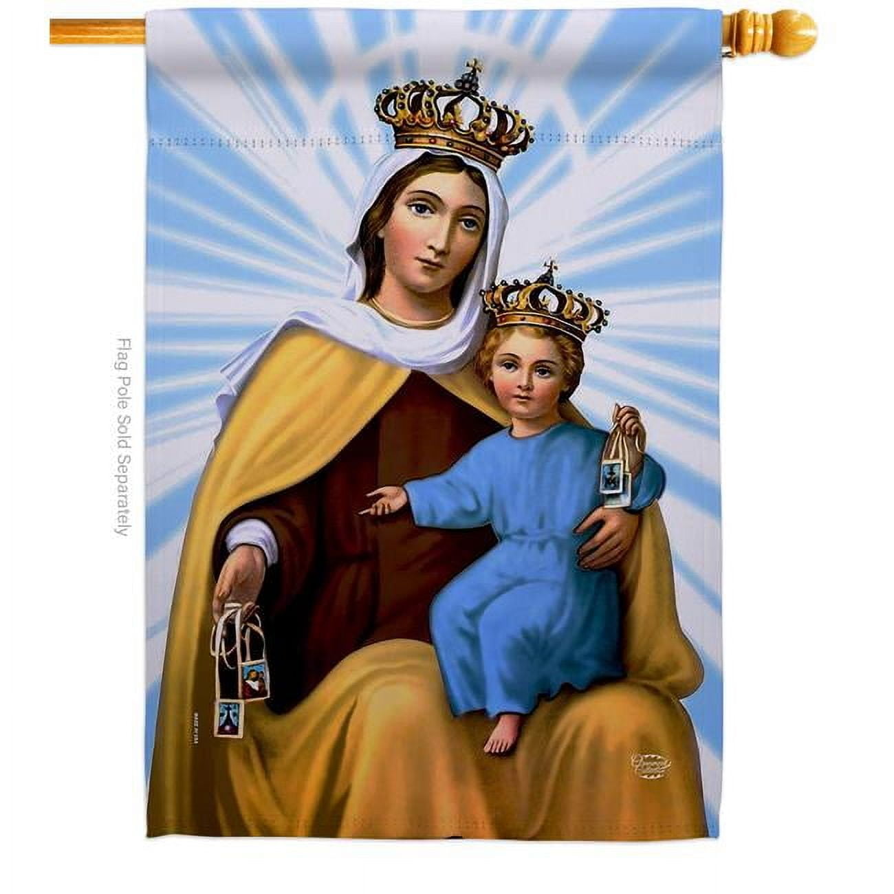 Our Lady of Mount Carmel Religious Faith Double-Sided Garden Decorative House Flag, Multi Color