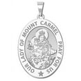 thumbnail image 1 of PicturesOnGold.com Our Lady of Mount Carmel Religious Medal Oval - 2/3 X 3/4 inch Size of Nickel, Solid 14K White Gold, 1 of 2