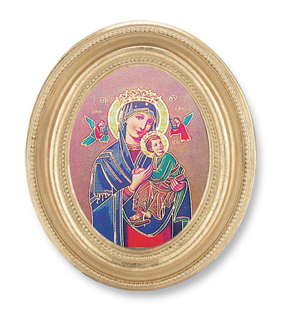 Our Lady of Perpetual Help Picture Framed Print Small, Oval Gold-Leaf ...