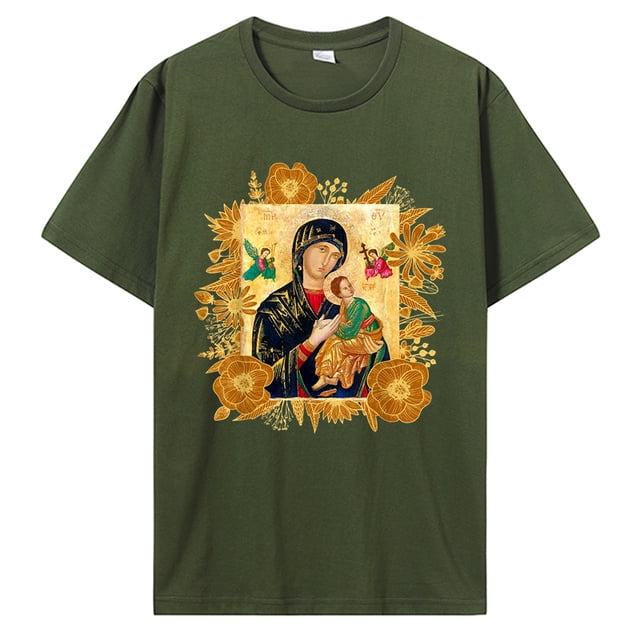Our Lady Of Perpetual Help Virgin Mary Catholic Icon T-Shirt