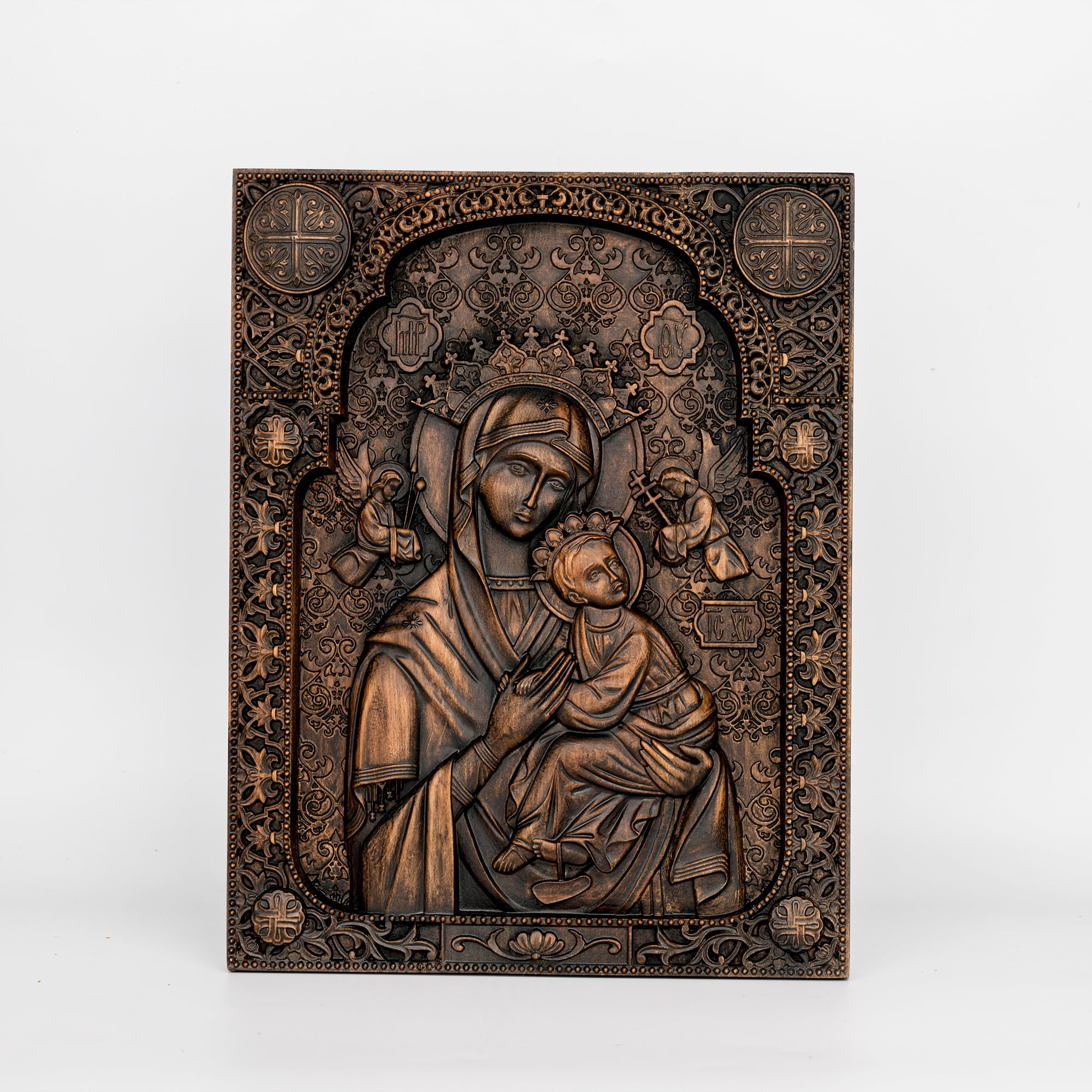 Our Lady of Perpetual Help Wood Carved Wall Decor Catholic Religious ...