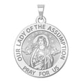 thumbnail image 1 of Our Lady of the Assumption Religious Medal  - 1 Inch Size of a Quarter -Solid 14K White Gold, 1 of 1