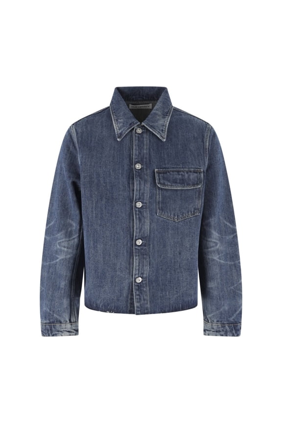 Blue Faded Cropped Denim Jacket (Men's)