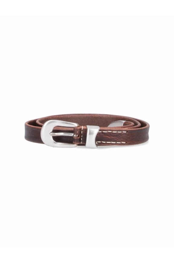 Men's Brown Leather Metal Buckle Belt Brown