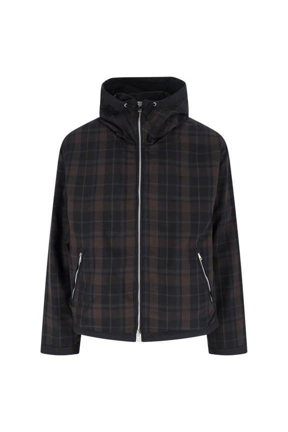 Plaid Zip Hoodie – Black (Men's)