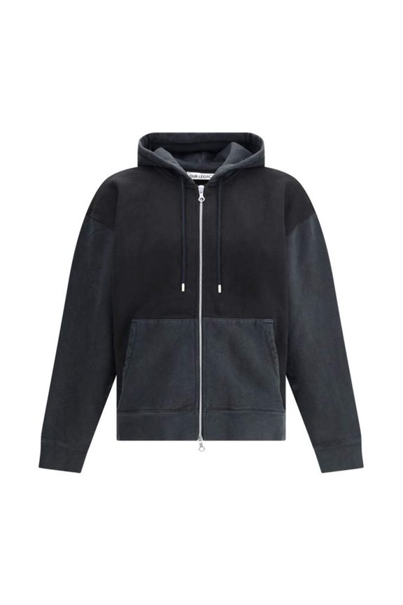 Black Zip-Up Relaxed Hoodie (Men's)