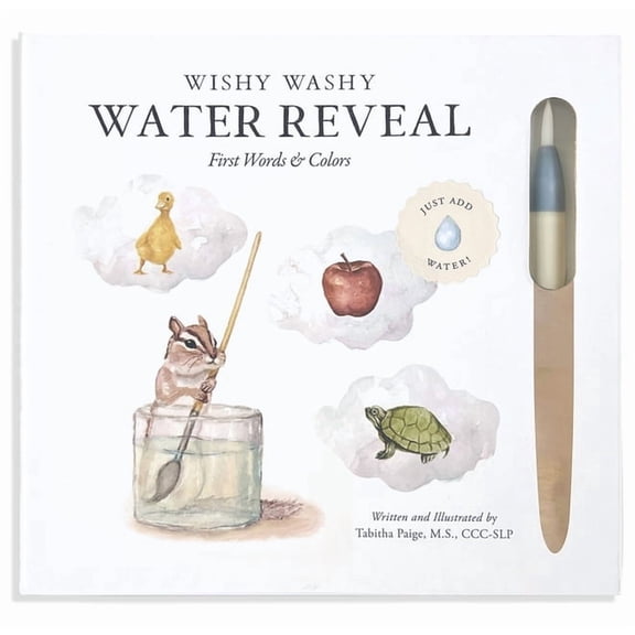 Tabitha Paige Children's Book Wishy Washy (Water Reveal Edition): A Reusable Water Reveal Activity Book Teaching First Words and Colors, (Spiral-Bound)