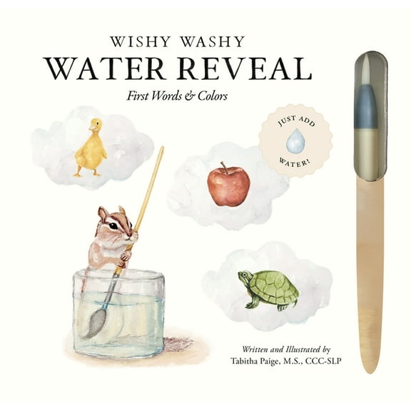 Tabitha Paige Children's Book Wishy Washy (Water Reveal Edition): A Reusable Water Reveal Activity Book Teaching First Words and Colors, (Spiral-Bound)