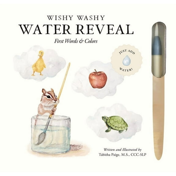 Tabitha Paige Children's Book Wishy Washy (Water Reveal Edition): A Reusable Water Reveal Activity Book Teaching First Words and Colors, (Spiral-Bound)