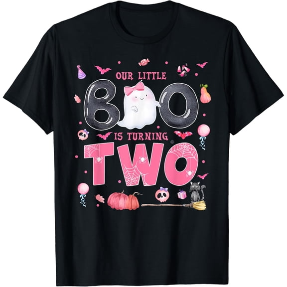 Our Little Boo Is Turning Two 2Nd Birthday Outfit Girl T-Shirt