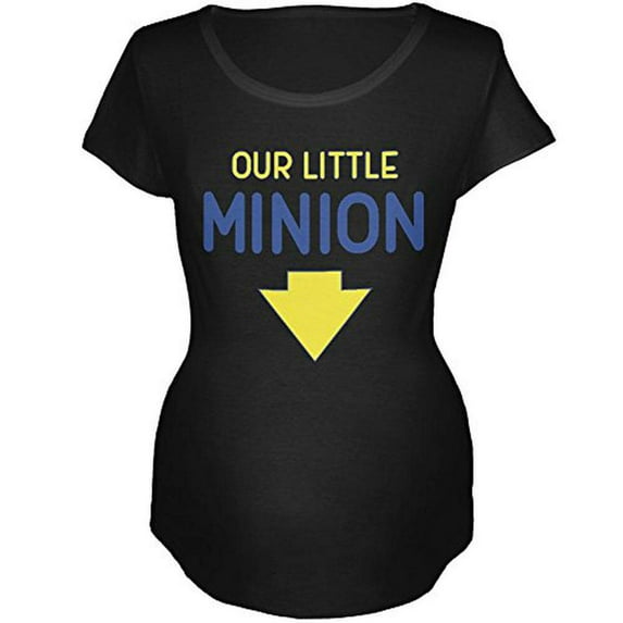 Our Little Minion Maternity Soft T Shirt Black MD