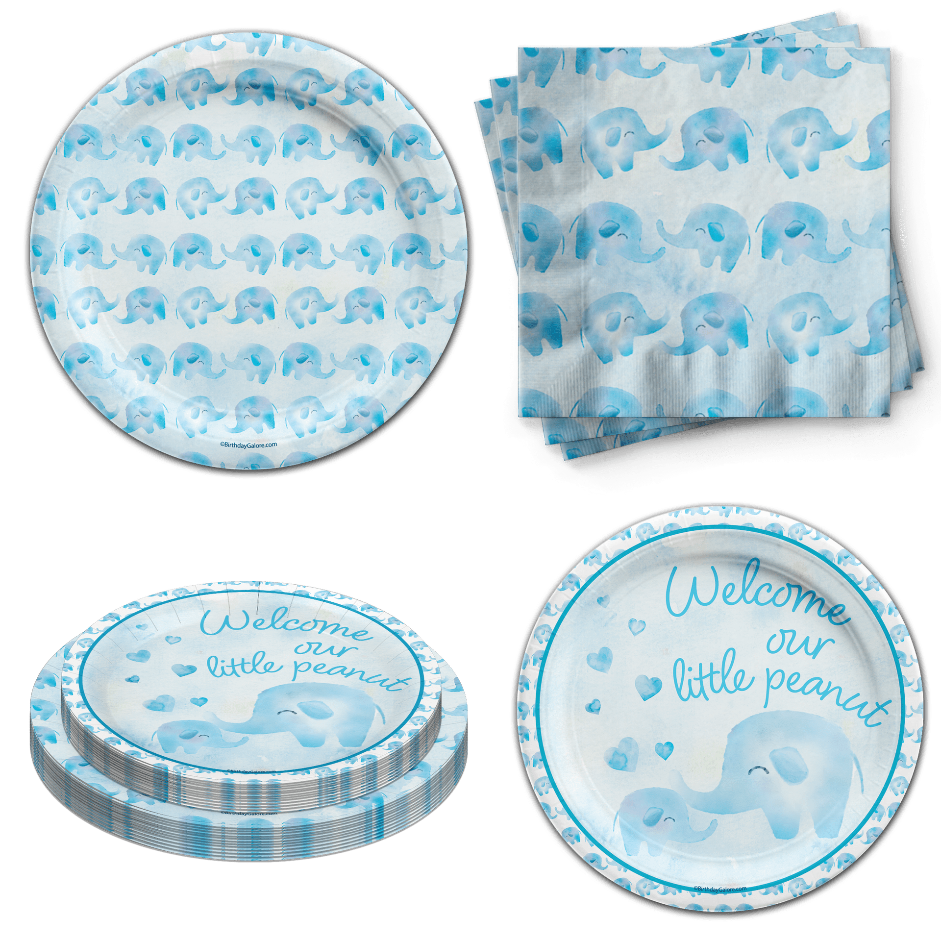 Our Little Peanut Boy Baby Shower Party Supplies Elephant Baby Shower