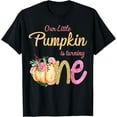thumbnail image 1 of Our Little Pumpkin is Turning 1 Fall 1st Birthday Matching T-Shirt, 1 of 3
