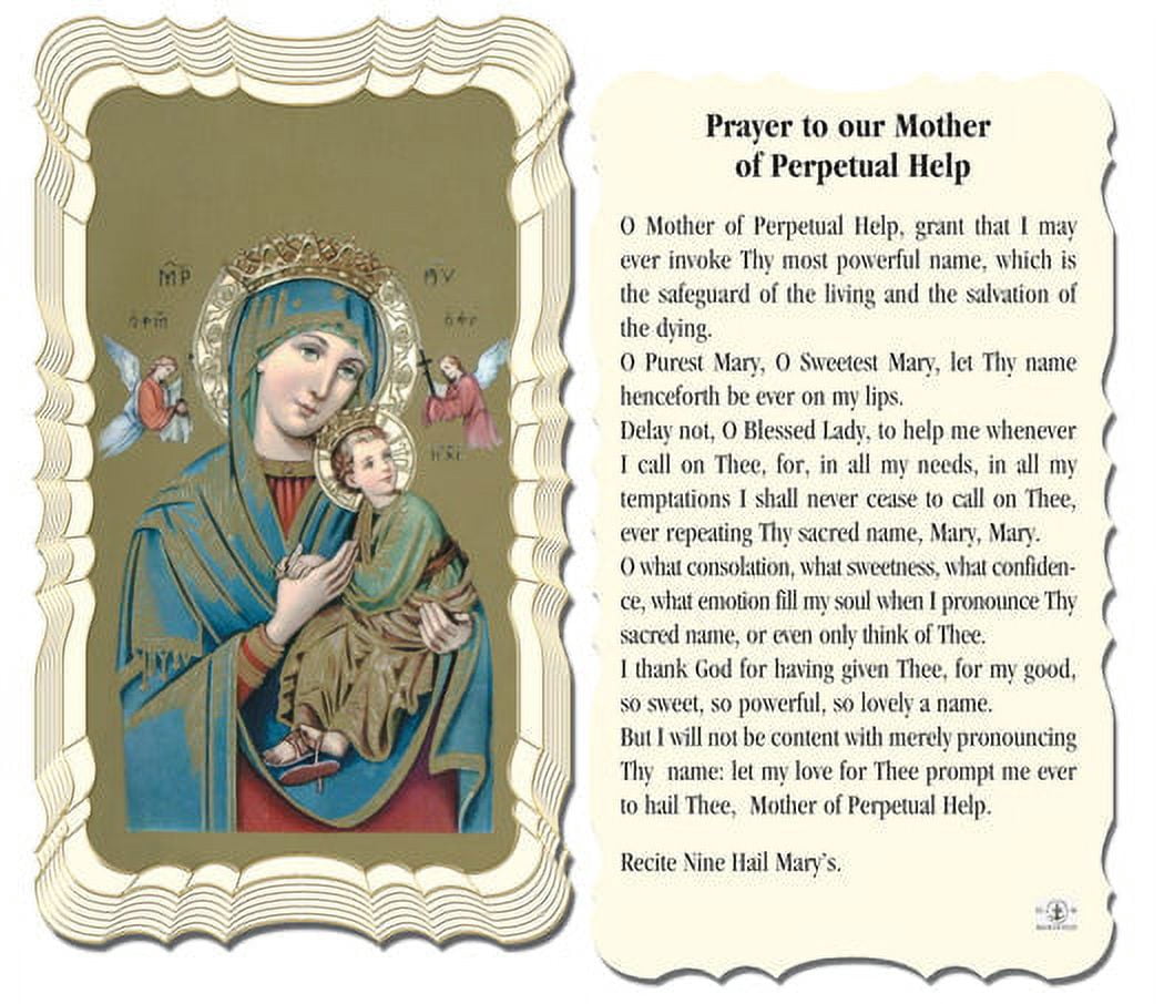 Our Mother of Perpetual Help Catholic Prayer Holy Card with Prayer on ...