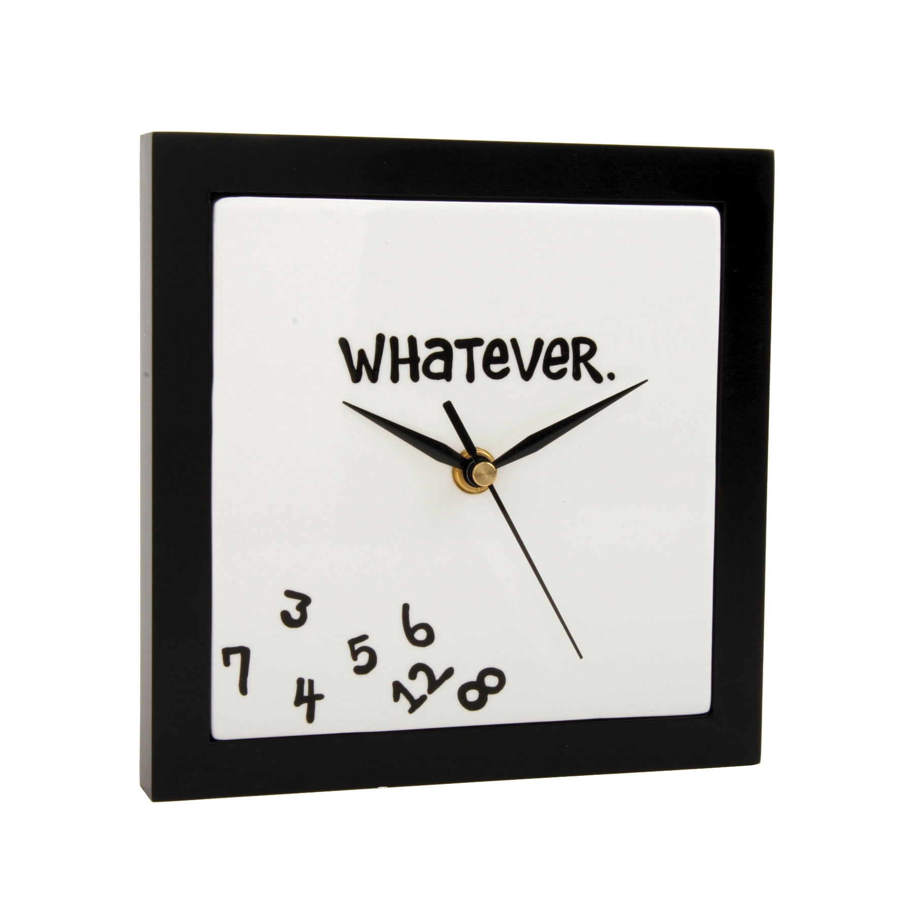 Black and White Square Wooden Silent Wall Clock