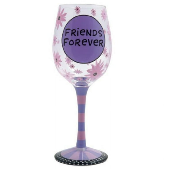 Our Name Is Mud by Lorrie Veasey Friends Forever Wine Glass Goblet, 8.875-Inch