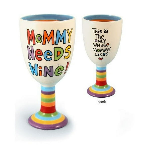Our Name Is Mud by Lorrie Veasey Mommy Needs Wine Goblet, 7-Inch