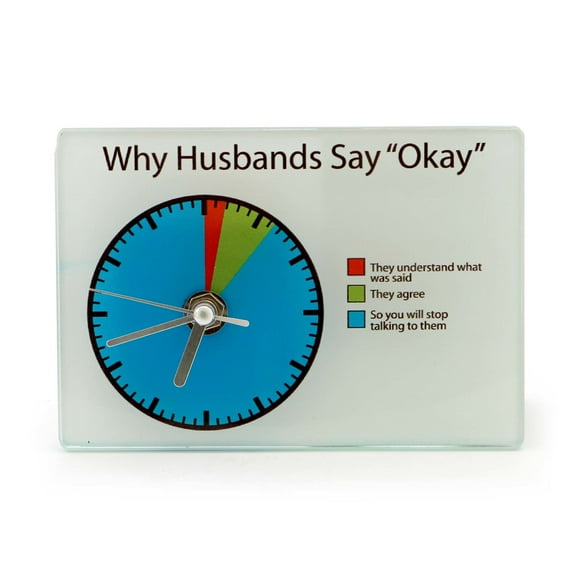 Our Name is Mud Husband Pie Chart Clock, 4 Inches Tall