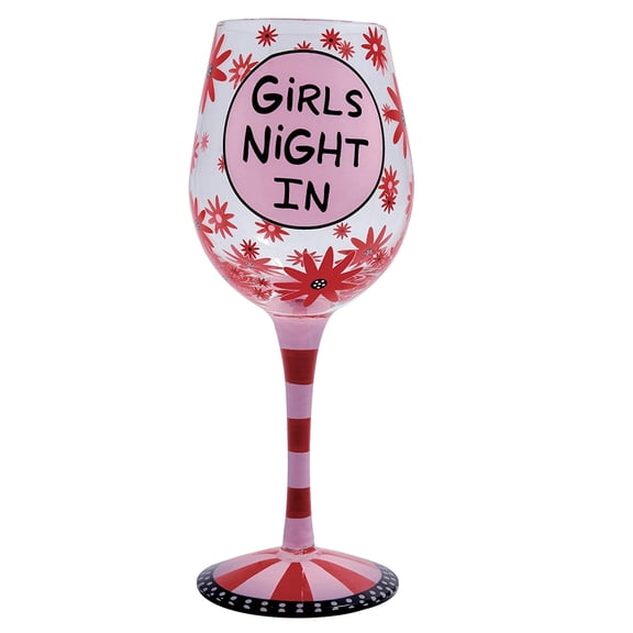 Our Name is Mud by Lorrie Veasey Girls Night in Wine Glass Goblet