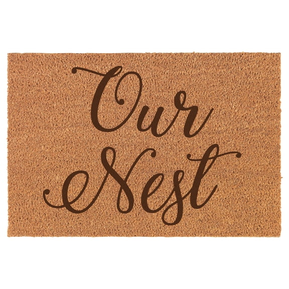 Our Nest Doormat Brown Natural Coir Rectangular Front Entry Non Slip Door Mat (18 in. x 30 in.)