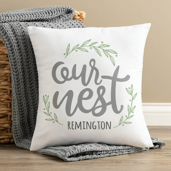 Our Nest Personalized Throw Pillow