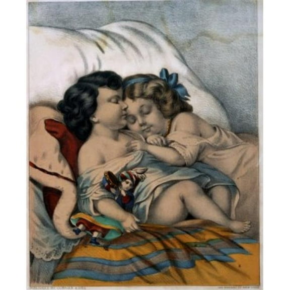 Our Pets-Fast Asleep Currier & Ives Active 1857-1907 American Color Lithograph Library of Congress Washington - 18 x 24 in.