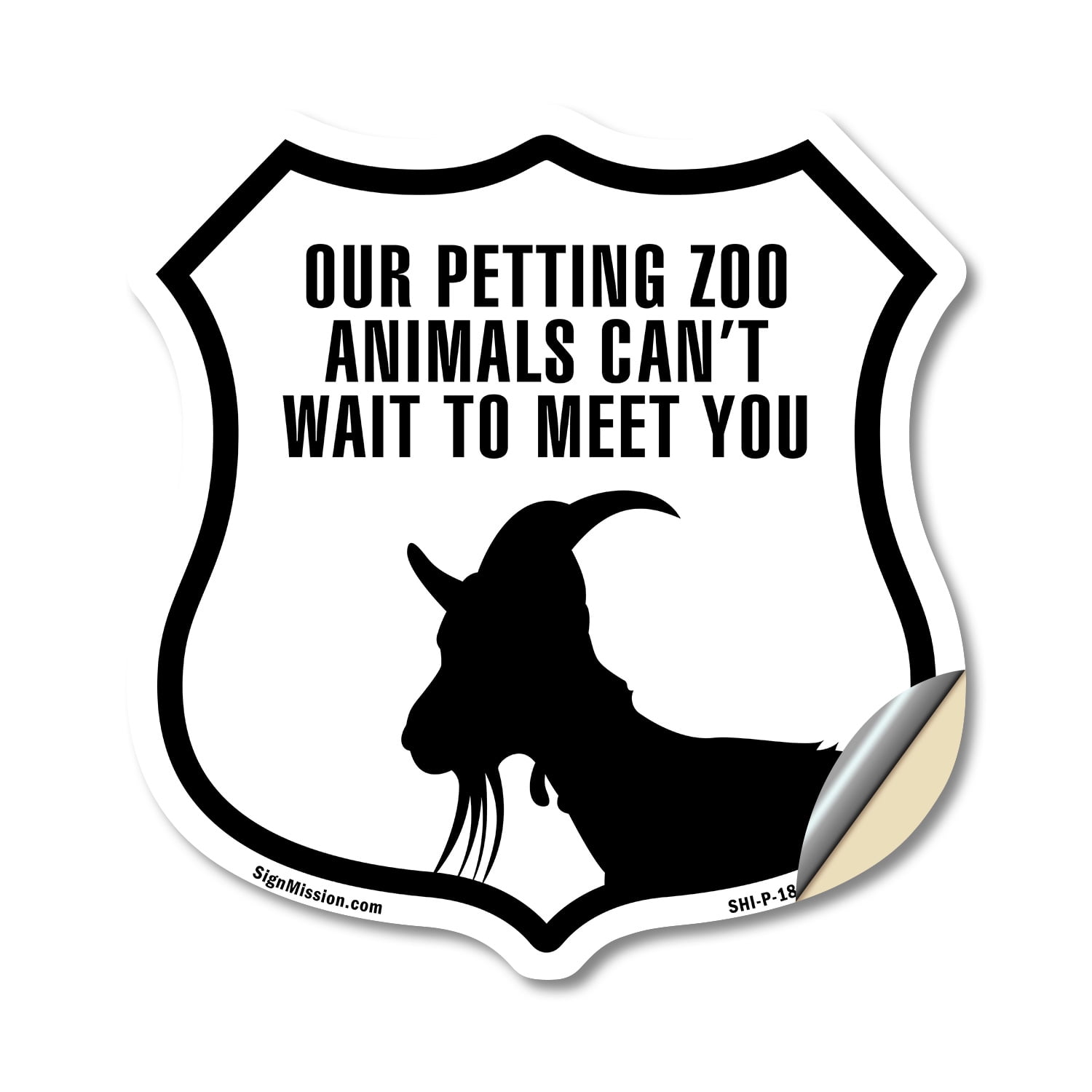 Our Petting Zoo Animals Can't Wait To Meet You 12 inch X 12 inch Shield ...