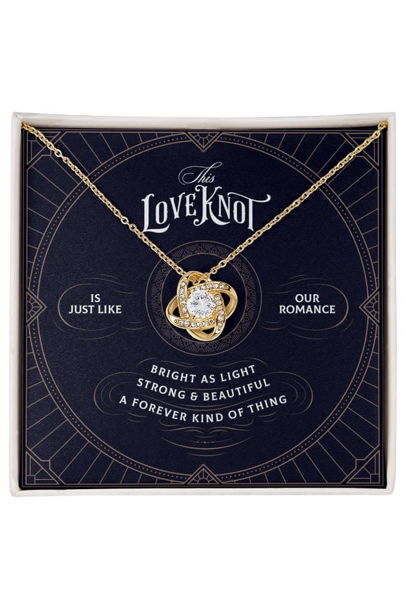 Our Romance Message Card and Box, White Love Knot Necklace