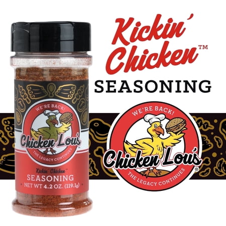Chicken Lou's Kickin Chicken Seasoning| Dressing & Marinade - Perfect for Grilling, BBQ Rub & Seasoning, Gluten-free| 4.2 oz