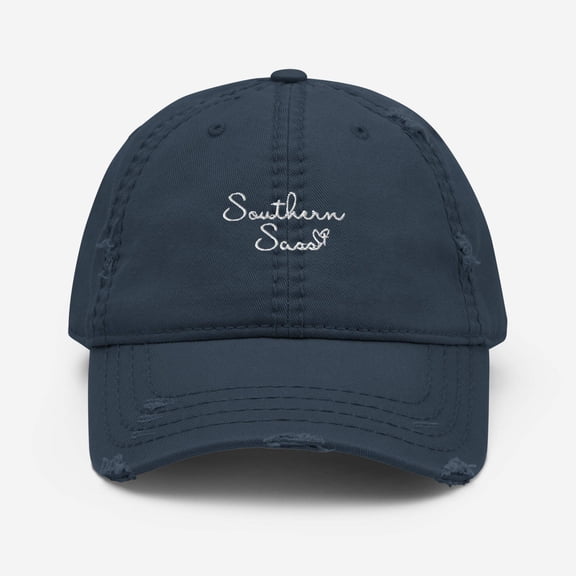 Our Southern Sass Collection Embroidered Distressed Cotton Twill Casual Cap for Casual Female Cap, Blue, 1 Count 1-