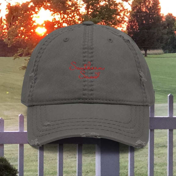 Our Southern Sass Collection Embroidered Distressed Baseball Cap Cotton Twill Casual Black Women 1 Count