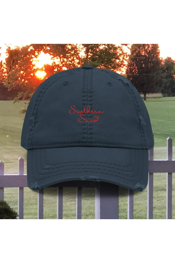 Our Southern Sass Collection ©- Embroidered Distressed Mom Hat
